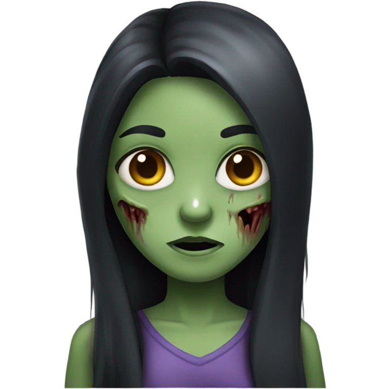 girl zombie with dark long hair emoji