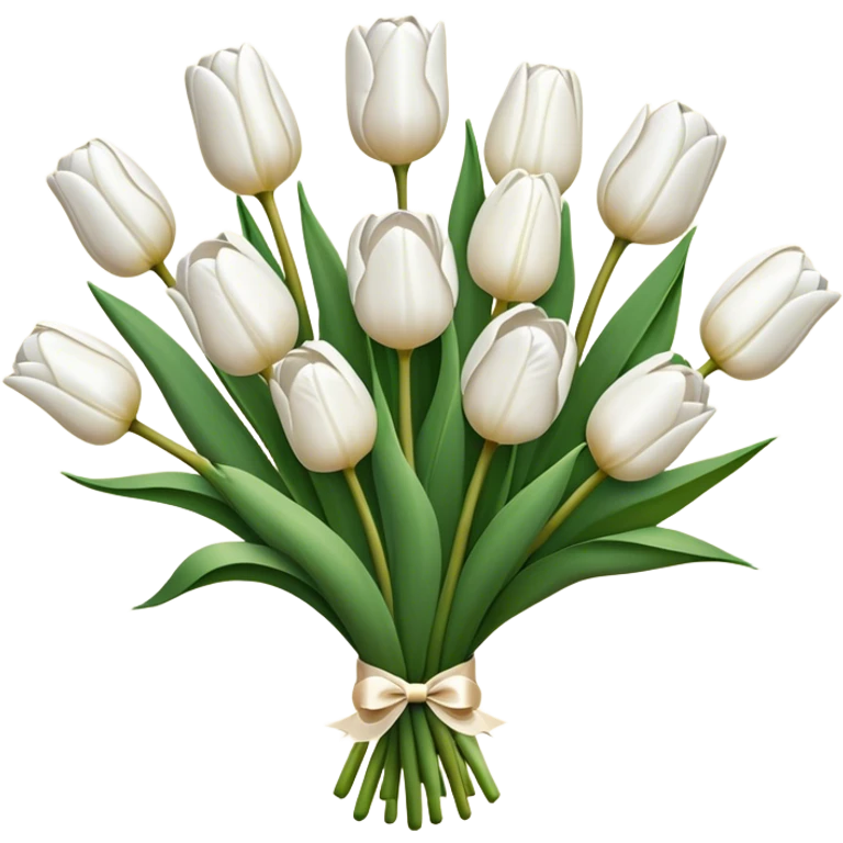 white tulip bouquet  emoji