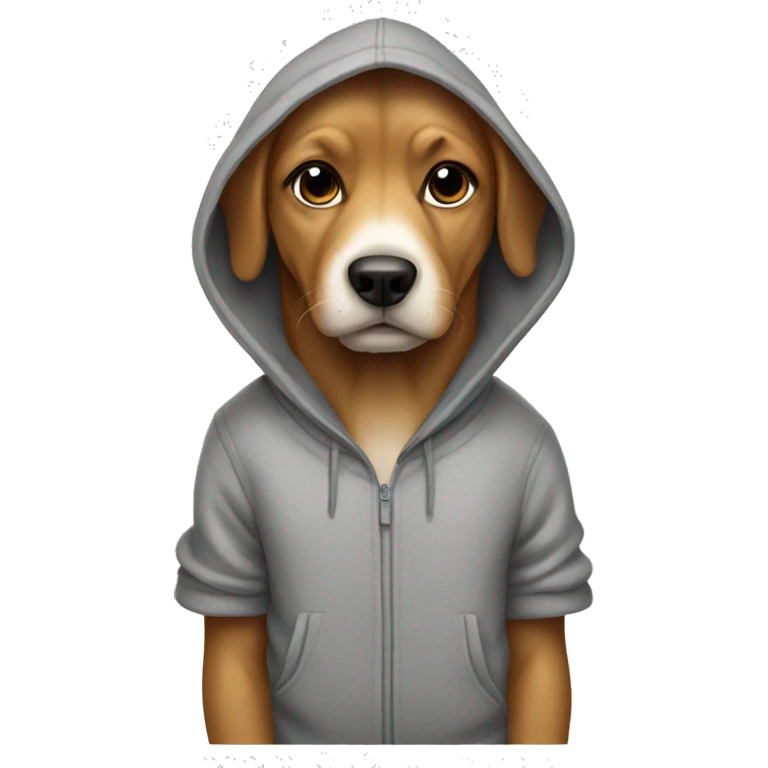 Dog wearing hoody emoji