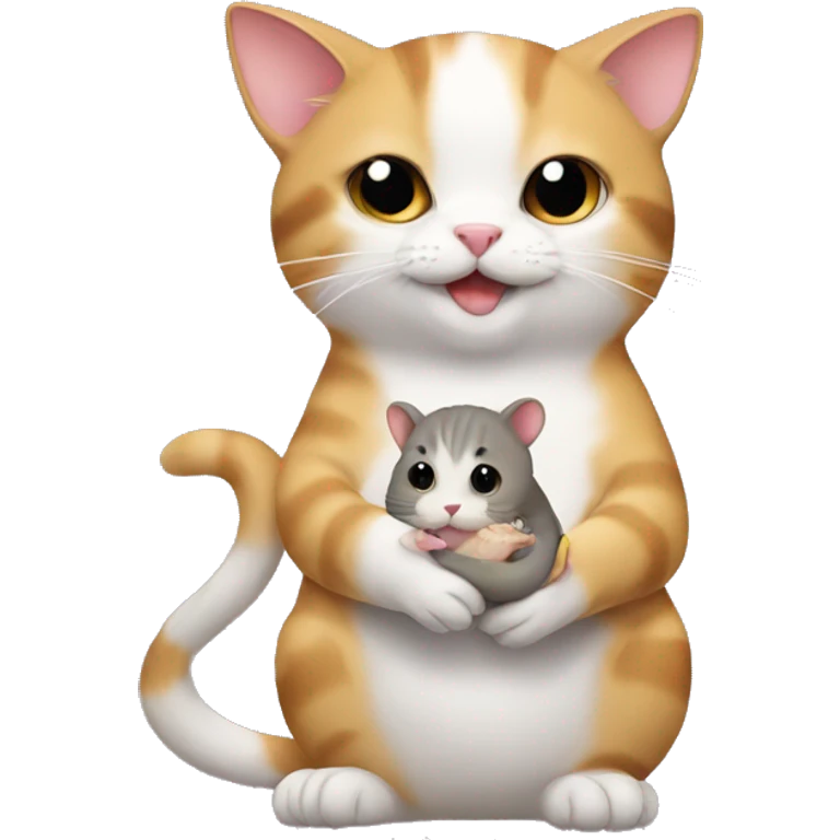 cat holding hamster emoji