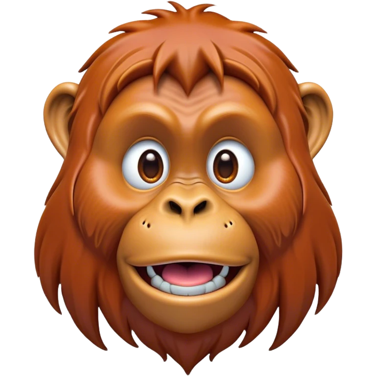 Cinematic Comical Orangutan Portrait Emoji, Head tilted dramatically with an exaggeratedly shocked expression, featuring a robust, animated face with wide, comically expressive eyes full of humorous disbelief, Simplified yet hilariously expressive features, highly detailed, glowing with a slightly sassy glow, high shine, dramatic yet playful, stylized with an air of quirky jungle attitude, soft glowing outline, capturing the essence of a meme-worthy orangutan that looks ready to side-eye its way into viral fame! emoji