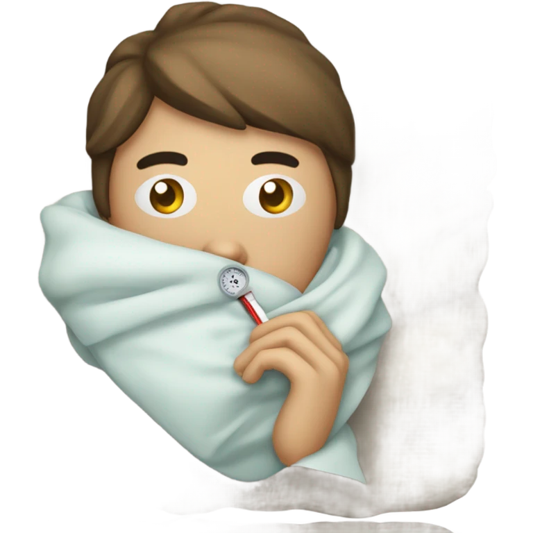 Person sick with flu emoji