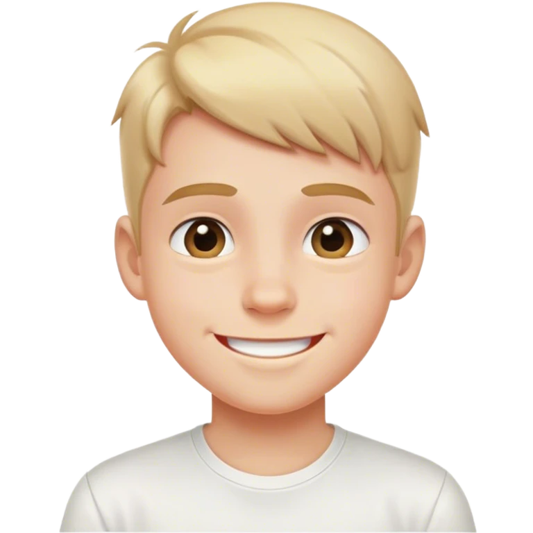 smiling boy in white shirt emoji
