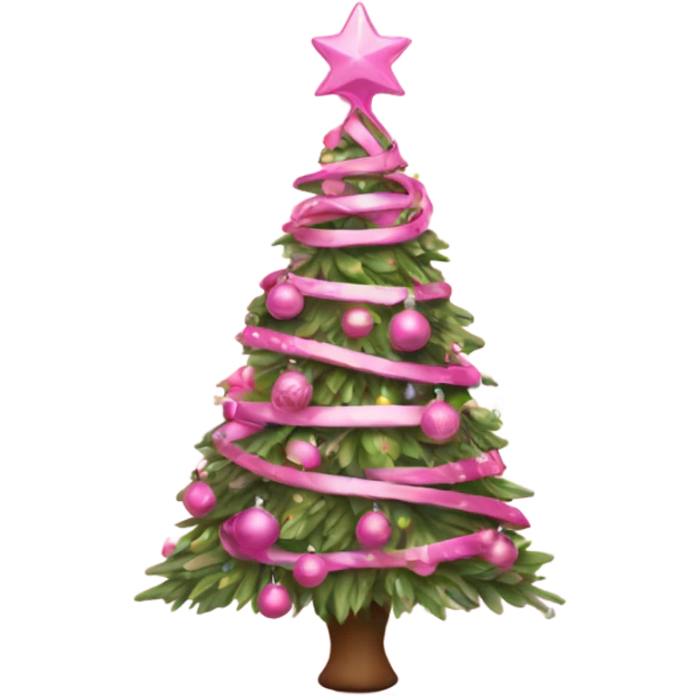 Pink Christmas tree  emoji
