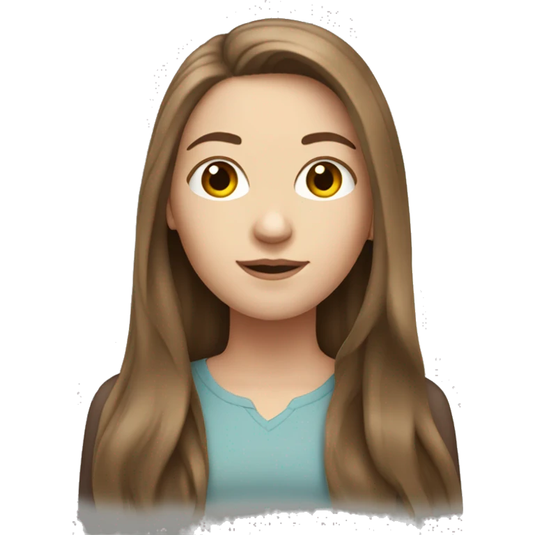 White girl with long brown hair emoji