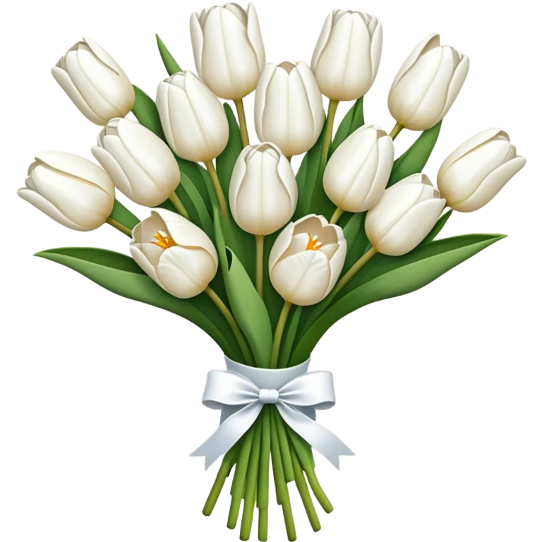 white tulip bouquet  emoji