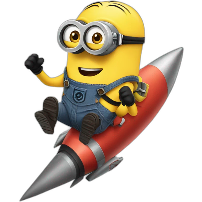 crazy minion riding on a rocket emoji | AI Emoji Generator