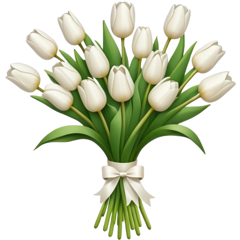 white tulip bouquet  emoji