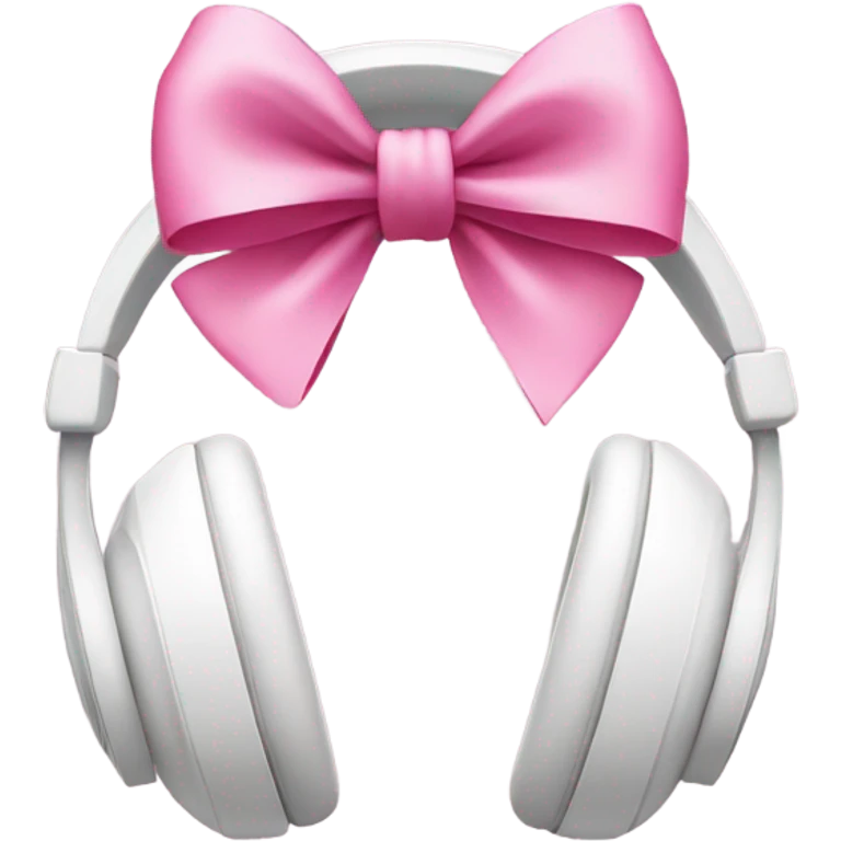 white headphones with pink bows emoji