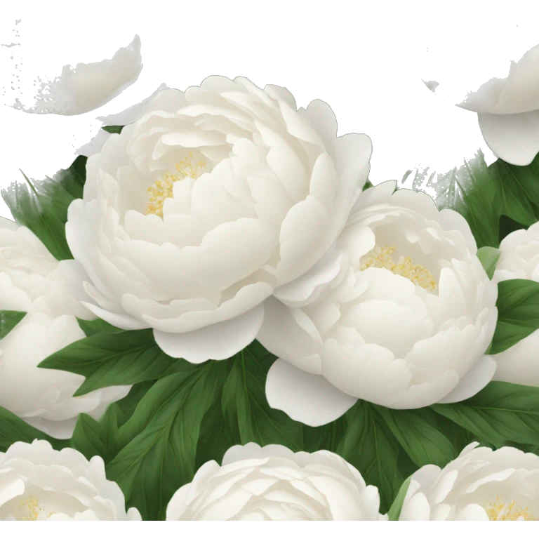 White peonies bouquet  emoji