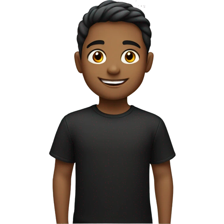 smiling boy in black shirt emoji