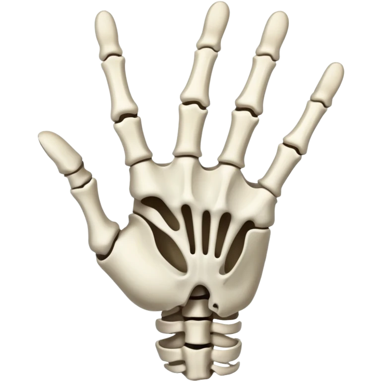 skeleton hand peace emoji
