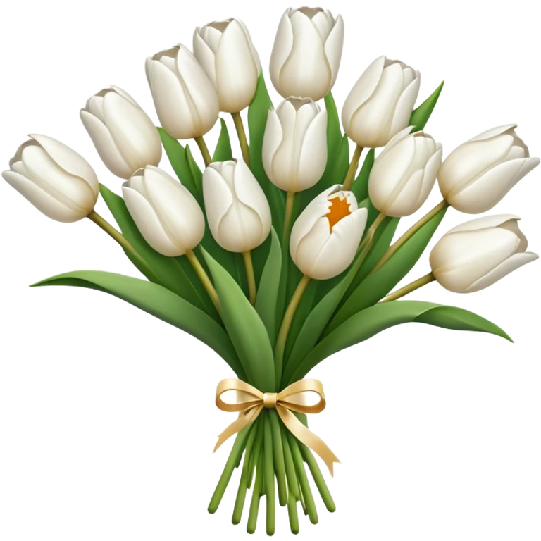 white tulip bouquet  emoji