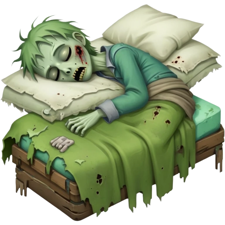 sleeping zombie with zzz emoji