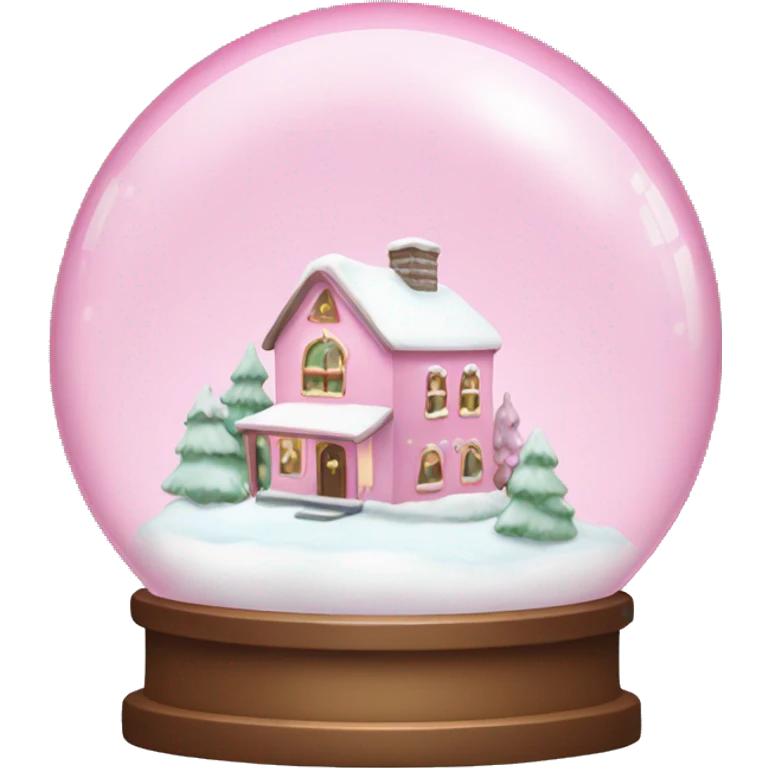 Pastel pink snow globe emoji