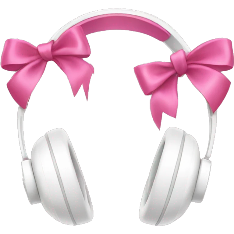 White headphones with pink bows emoji