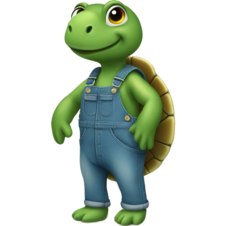turtle wearing overalls emoji