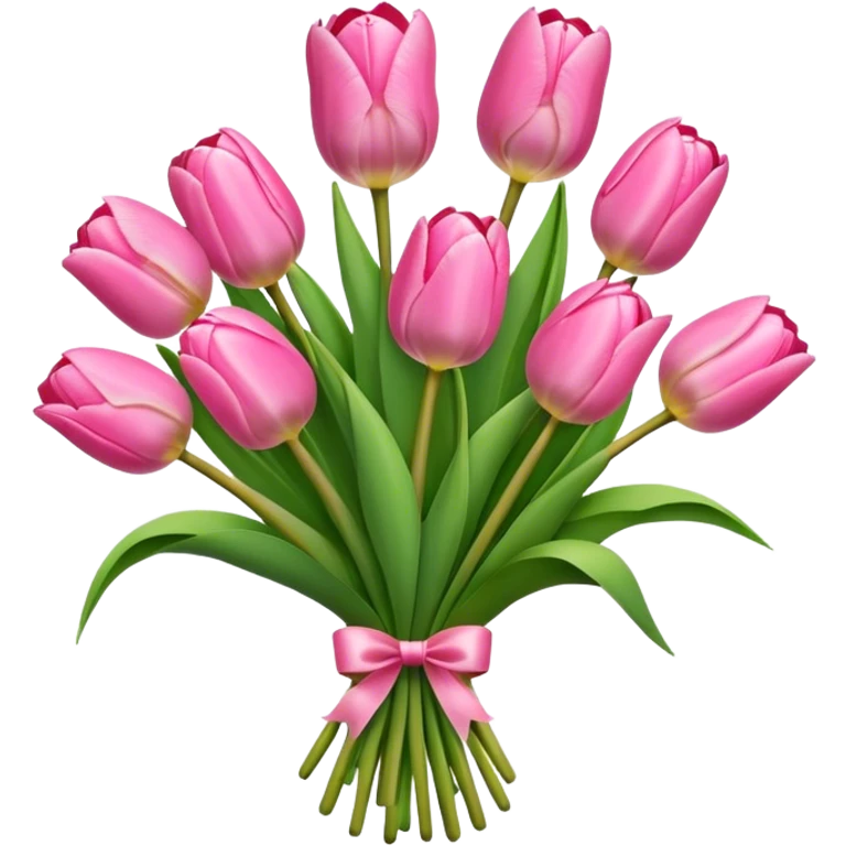 bouquet of pink tulips emoji