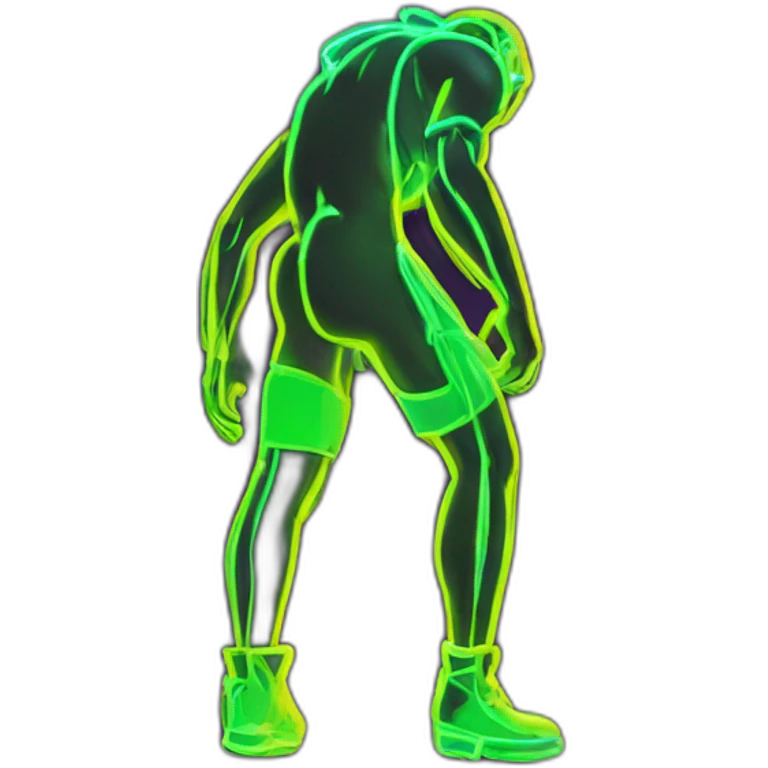 Juicy booty neon sign style man emoji