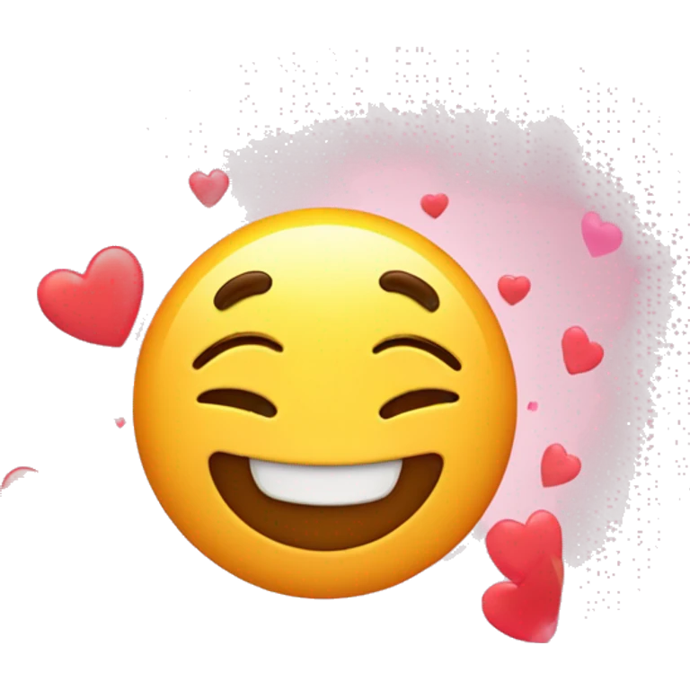 Bashful emoji with hearts fluttering around head emoji