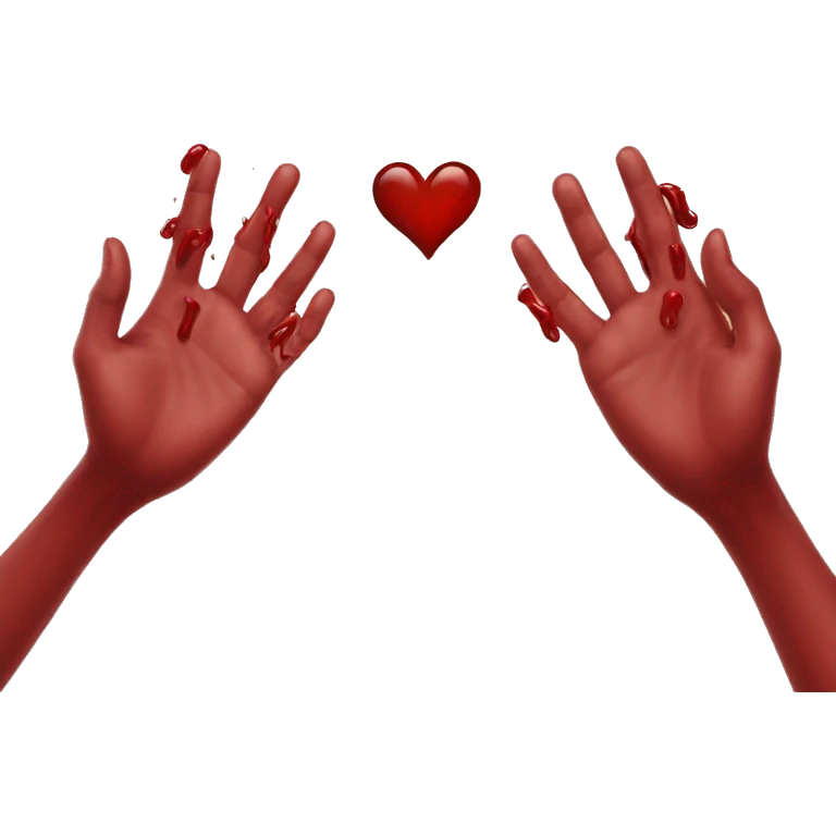 Hands spelling the word blood emoji