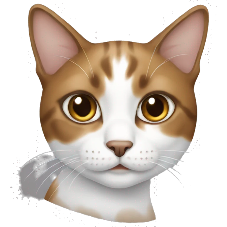 White and brown colour Cat  emoji