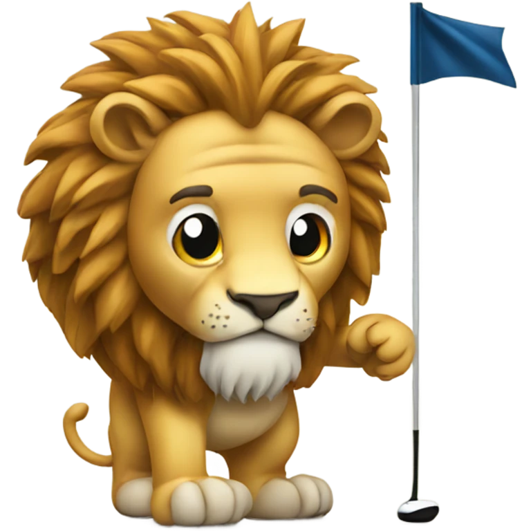 Lion golfer emoji