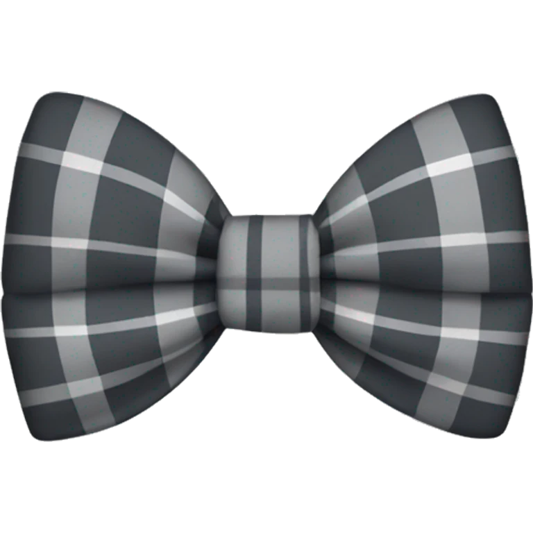 Gray plaid bow emoji