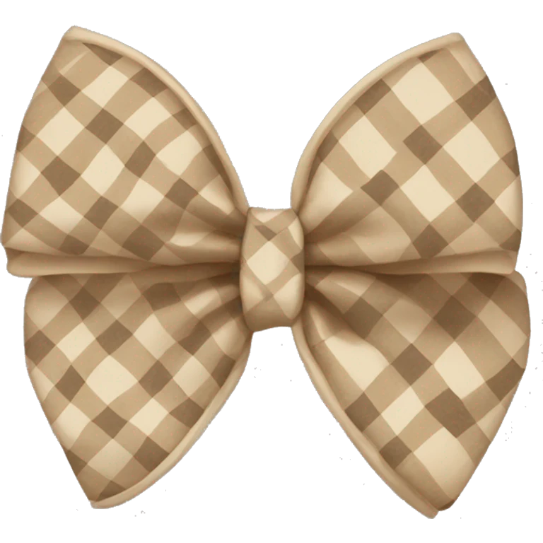 beige plaid bow emoji