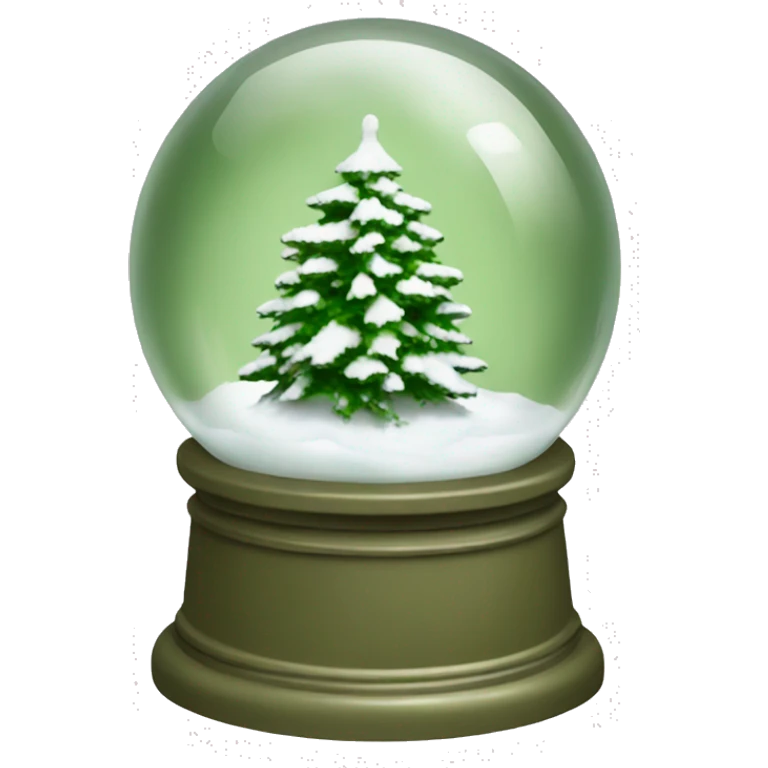 Khaki green snow globe  emoji