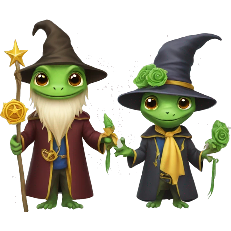 Lizard and wizard with rosettes emoji