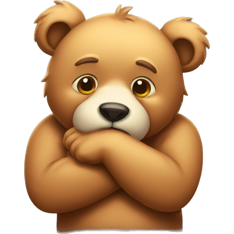 Thoughtful bear scratching his chin emoji