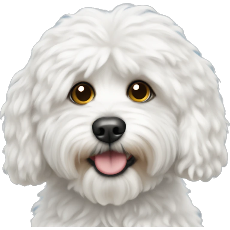 white fluffy cavapoo emoji