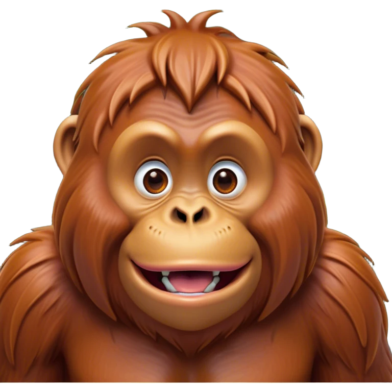 Cinematic Comical Orangutan Portrait Emoji, Head tilted dramatically with an exaggeratedly shocked expression, featuring a robust, animated face with wide, comically expressive eyes full of humorous disbelief, Simplified yet hilariously expressive features, highly detailed, glowing with a slightly sassy glow, high shine, dramatic yet playful, stylized with an air of quirky jungle attitude, soft glowing outline, capturing the essence of a meme-worthy orangutan that looks ready to side-eye its way into viral fame! emoji