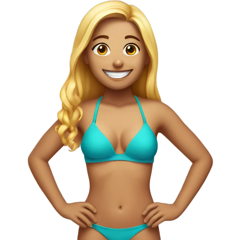 smiling girl in bikini emoji