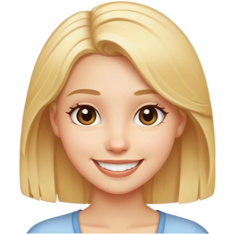 smiling girl with blond hair emoji