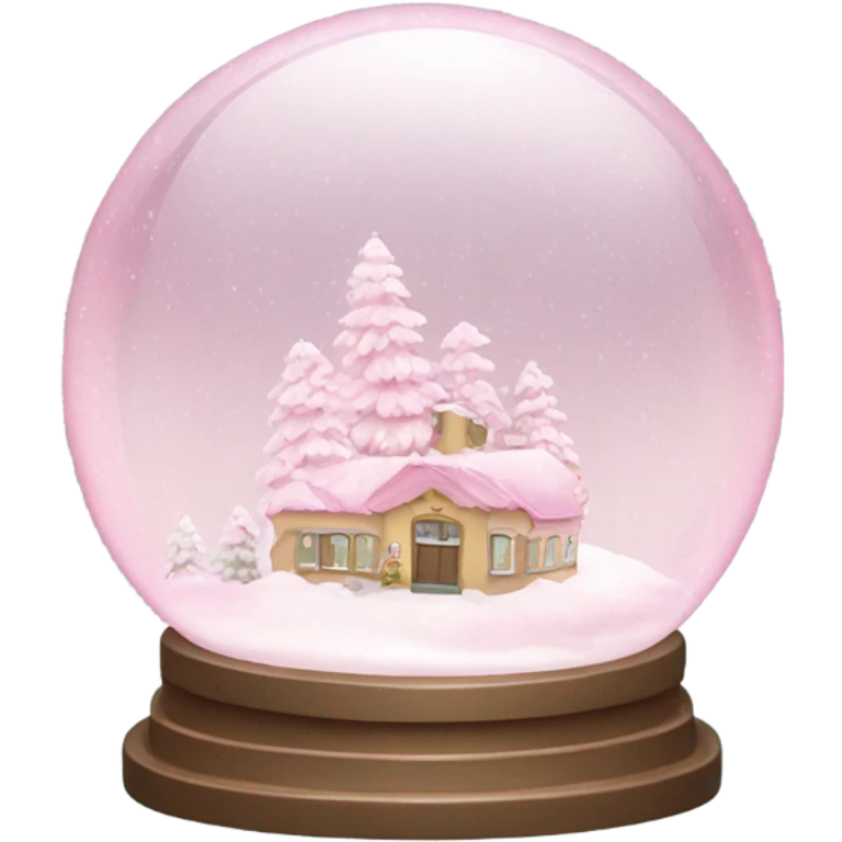 Pastel pink snow globe emoji