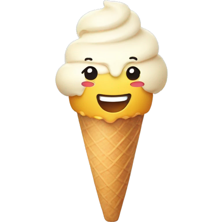 cute eating ice cream smiling  emoji