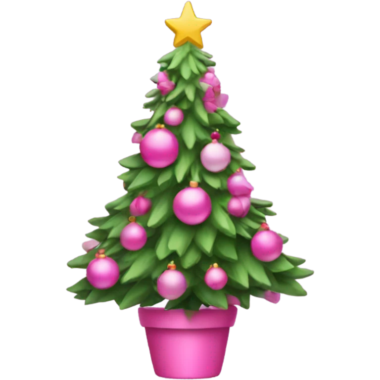 Pink Christmas tree emoji