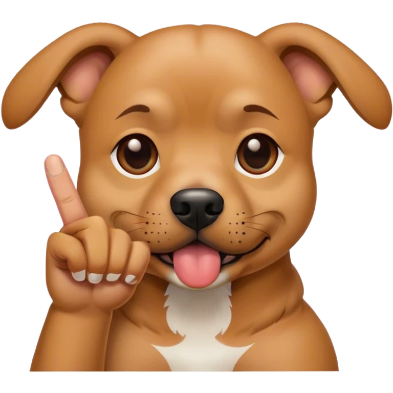 Dog and middle finger emoji