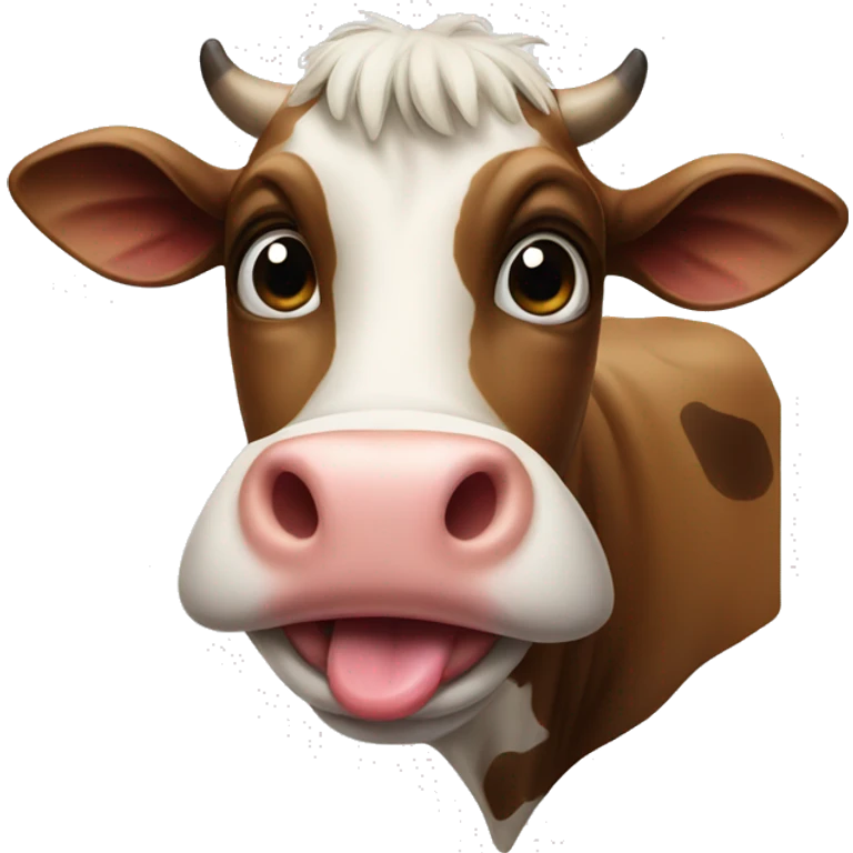 Cow sticking his tongue out emoji