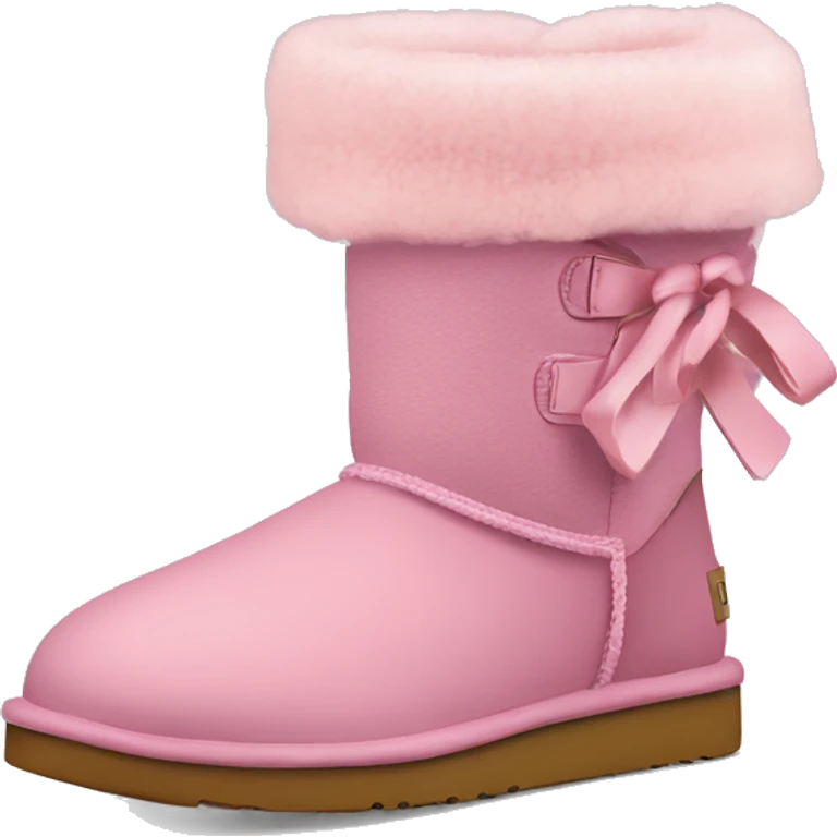 botas ugg con un lazo rosa emoji