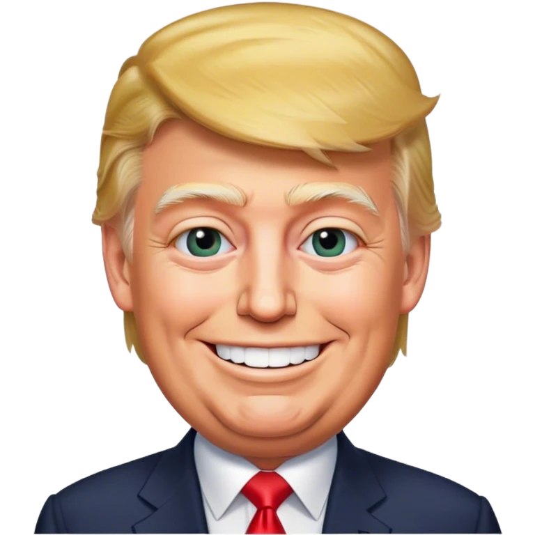 Trump photorealistic smiling emoji