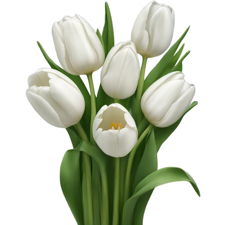 white tulip bouquet  emoji