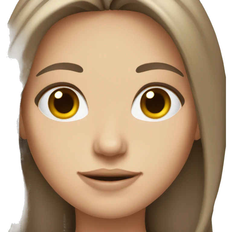 White girl with long brown hair emoji