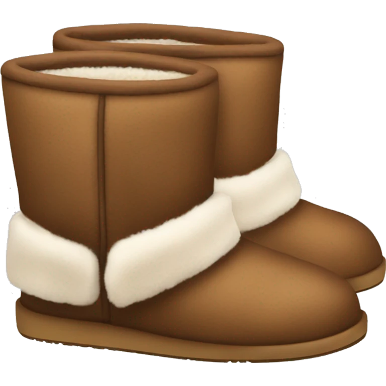brown cozy UGG slippers from the side emoji