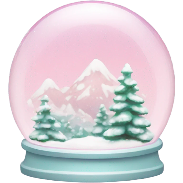 Pastel pink snow globe emoji