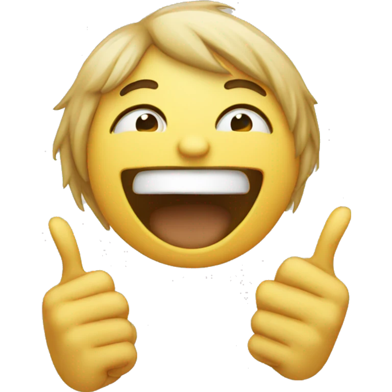 Person laughing and crying whilst pointing emoji