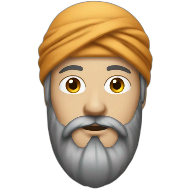 white man wearing turban dark brown beard emoji