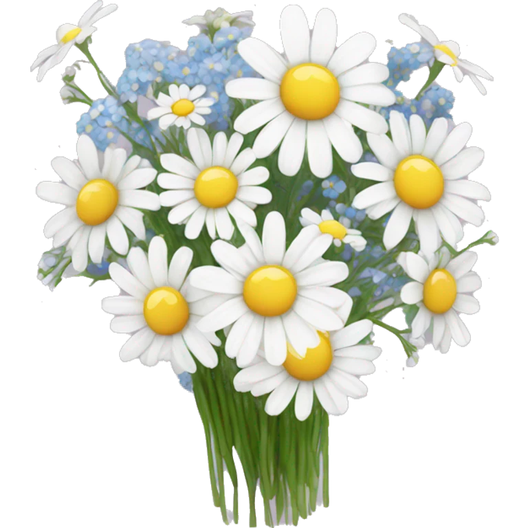 daisy and babies breath bouquet  emoji
